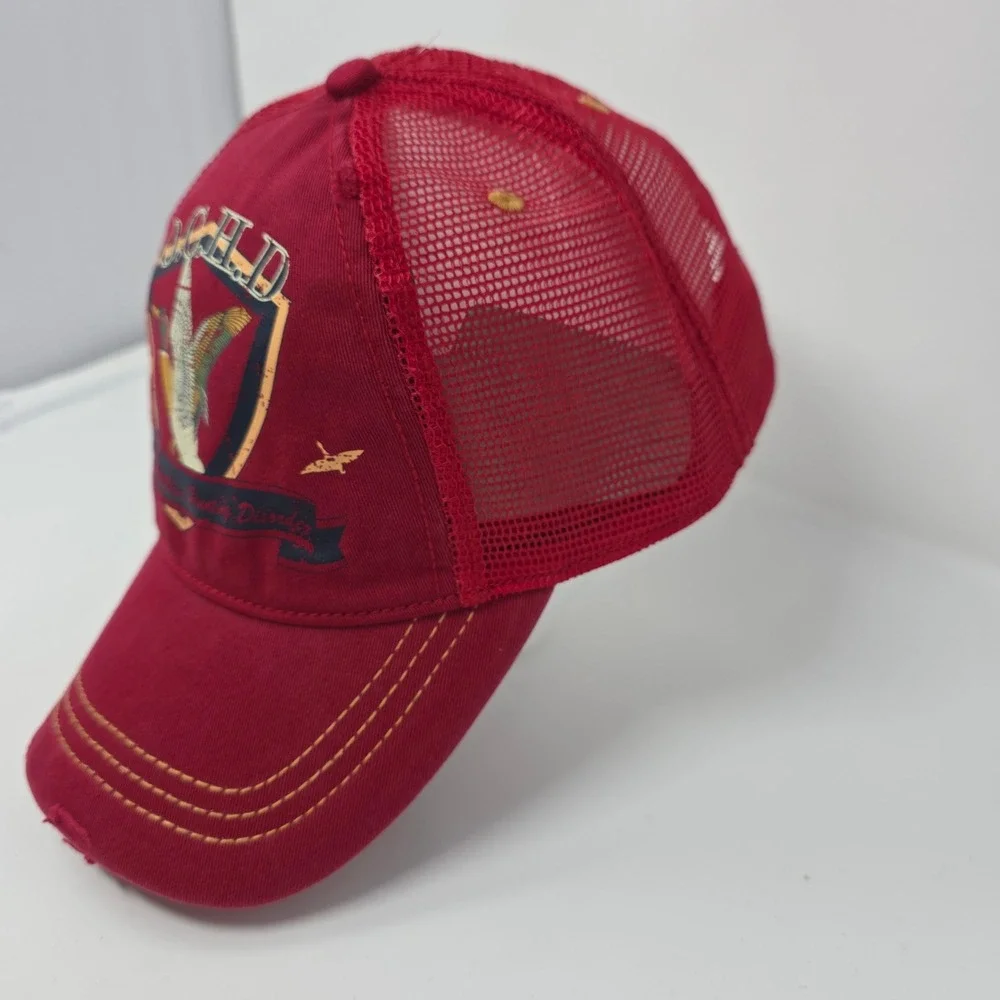 O.C.H.D. Trucker Hat OSFM Hunting OCHD Mallard Duck Red Distressed Mesh Cap